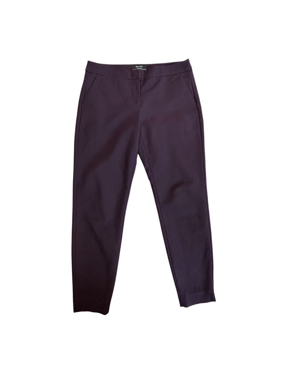 RW&CO dark plum purple ankle slim pants Sz 4 mid rise